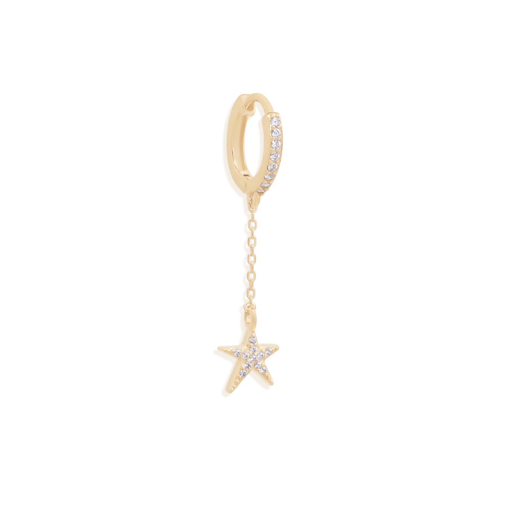 Gold Starry Night Hoops